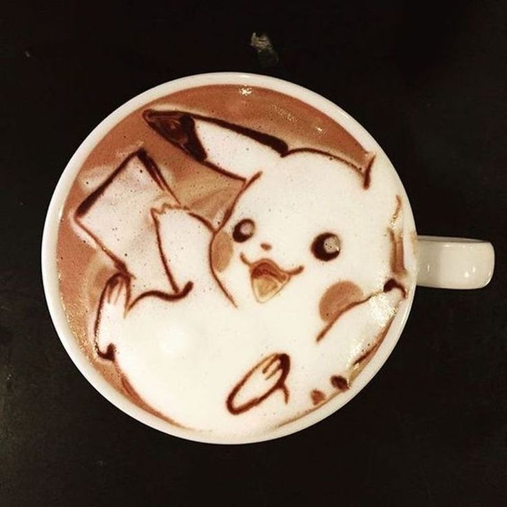 A yellow themed latte inspired by Pikachu